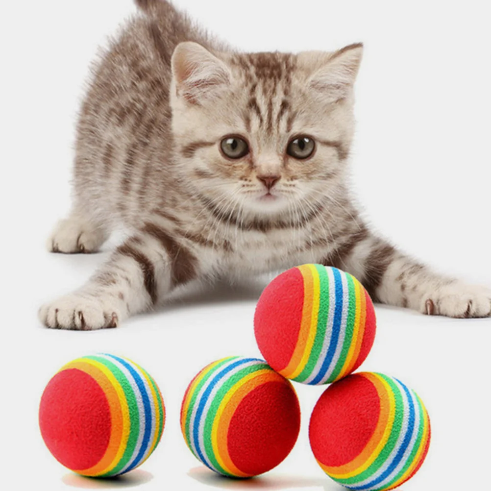 

5pcs Rainbow Cat EVA Balls Kitten Interactive Balls Kitten Training Foams Balls