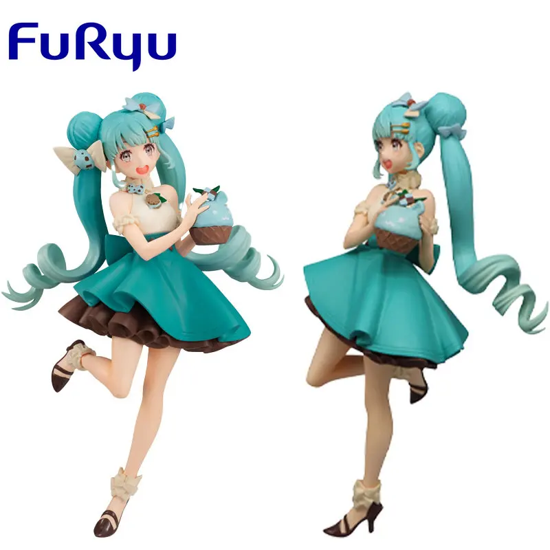 

FuRyu Genuine Hatsune Miku Anime Figure Mint Chocolate Candy Dessert Series Action Figure Toys for Kids Gift Collectible Model