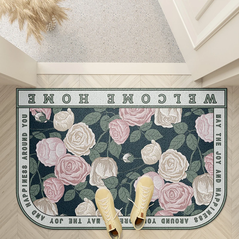 

Домашний коврик, ковер для дома, цветок, шелковая петля, коврики для входного пола, ковер для гостиной, спальни, ванной, Нескользящие дверные ...
