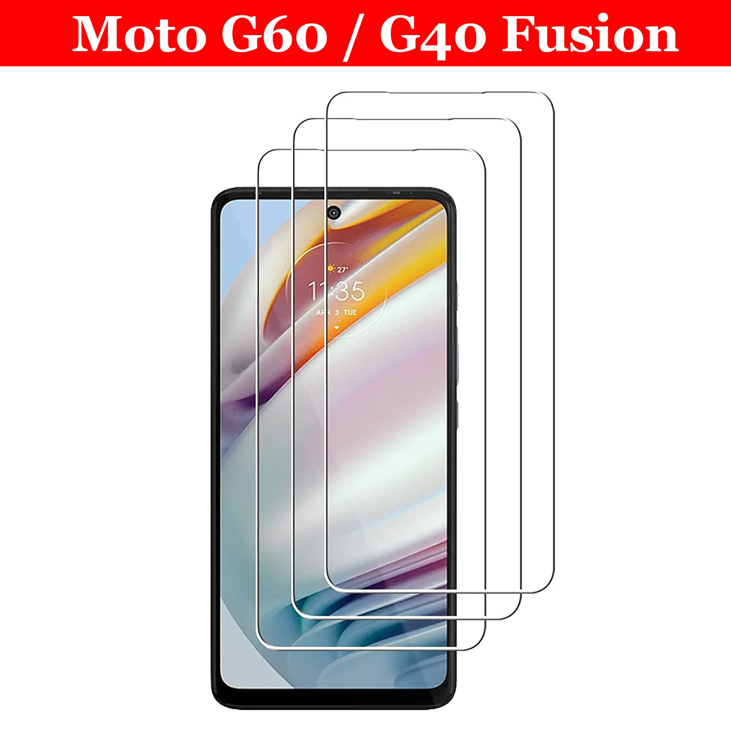 

Протектор экрана Moto G60 / Moto G40 Fusion, закаленное стекло, чувствительность к касанию, удобный чехол, твердость 9H, защита от царапин для Moto G60