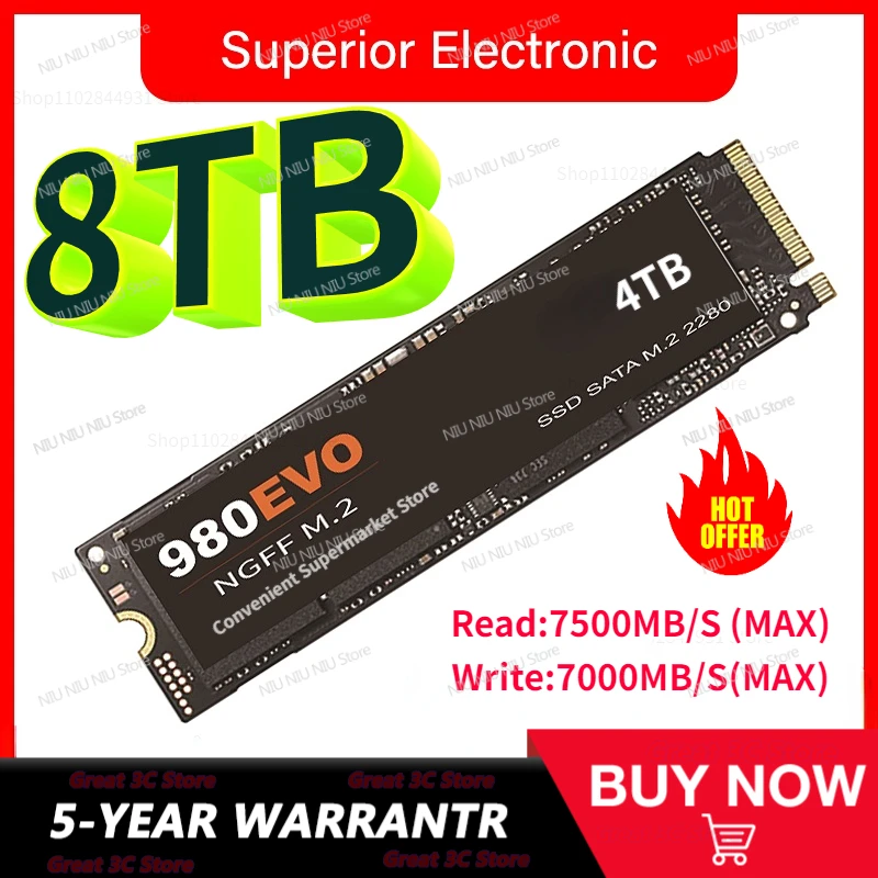 

2023 8TB Original SSD M2 NVMe 4TB 980 EVO Plus Internal Solid State Drive 1TB hdd Hard Disk 970 PRO M.2 2TB for laptop Computer