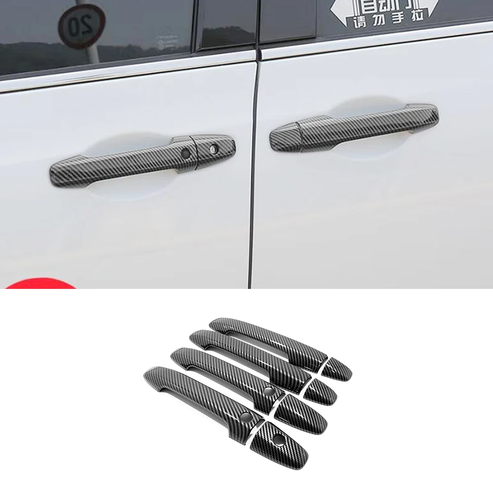 Фото ⭐ Оригинальный ⭐   Накладка на дверную ручку для Honda Stepwgn RK1 RK5 2010-2014, карбон, хром, черный, защита дверной ручки, декоративная отделка №5