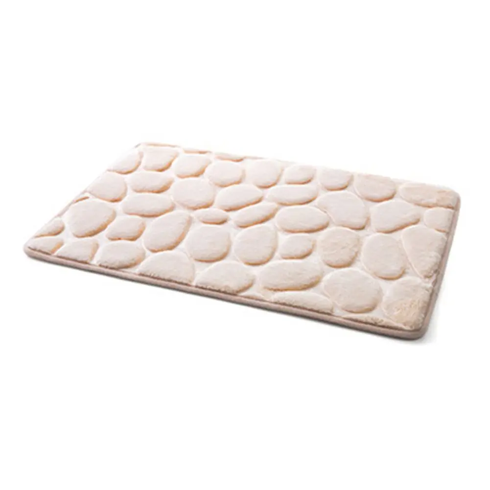 Cobblestone Embossed Bath Mat Non-slip Bathroom Carpets Absorbent Basin Bathtub Side Floor Rug Floor Toilet Memory Foam Mat