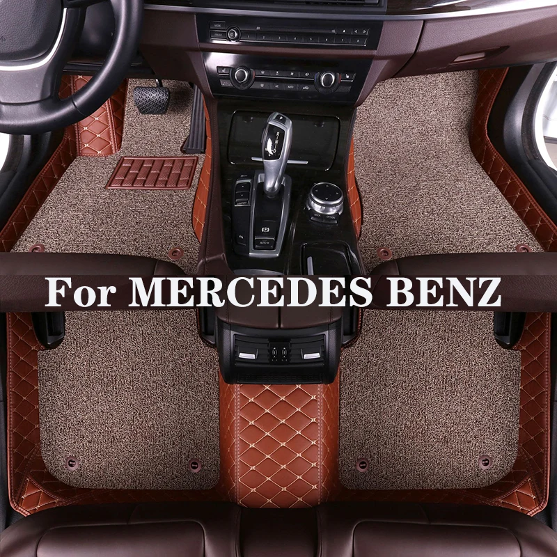 

Высококачественный индивидуальный двухслойный съемный автомобильный напольный коврик с алмазным рисунком для MERCEDES BENZ C-Class W203 W204 W205 AMG C