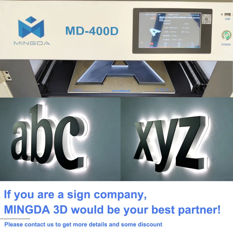 Фото MD-400D Автоматический высокоскоростной 3D-принтер для вывесок 400 мм, FDM 3D-принтер для магазинов, 3D-принтер для объемных букв №2