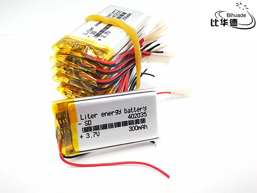 10 шт. литровая энергетическая батарея хорошего качества 3 7 в 300 мАч 402035 полимерная