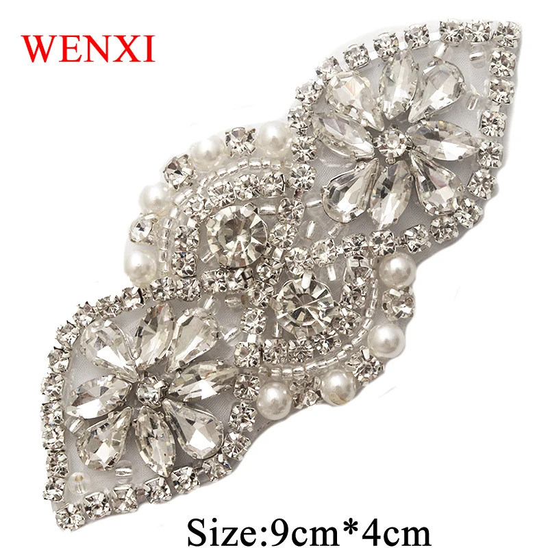 WENXI 10 шт. аппликации ручной работы Стразы нашивка для свадебного платья Пояс