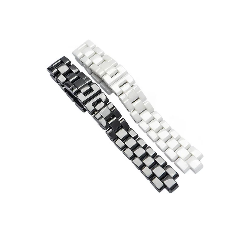 For J12 ceramics wristband high quality women's men's watch strap Fashion bracelet black white 16mm 19mm bands