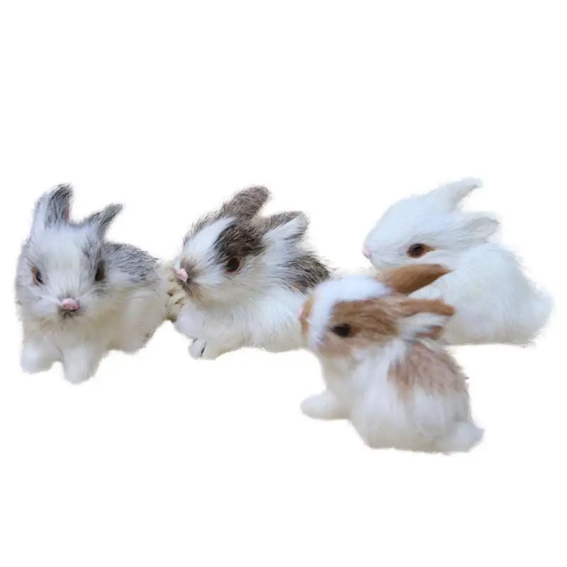

Bunny Toy Faux Bunny Rabbit Plush Faux Fur Lifelike Animal Easter Bunny Model Decorations For Party Favors