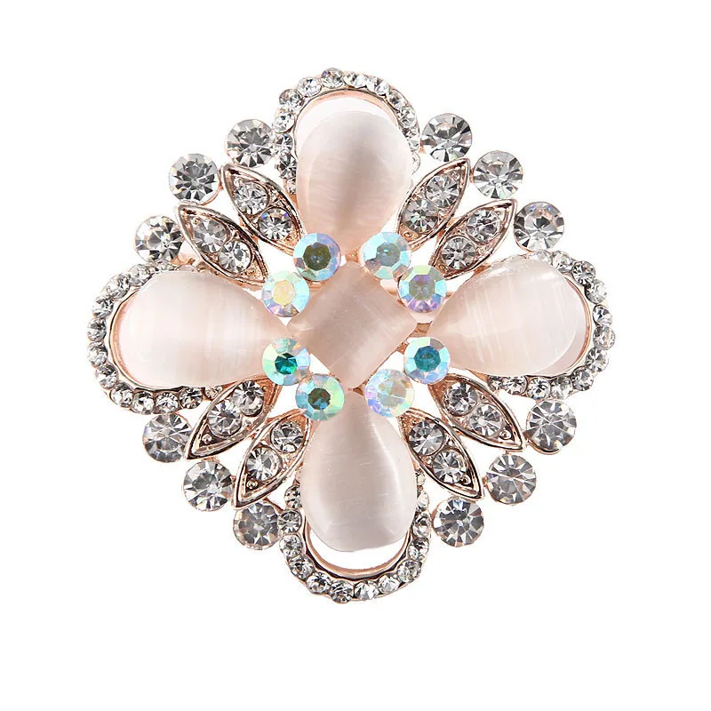 

Vintage Popular Clothing Personality All-match Rhinestone Brooch Retro Cross Opal Brooch Corsage Women Pin Jewelry Gifts