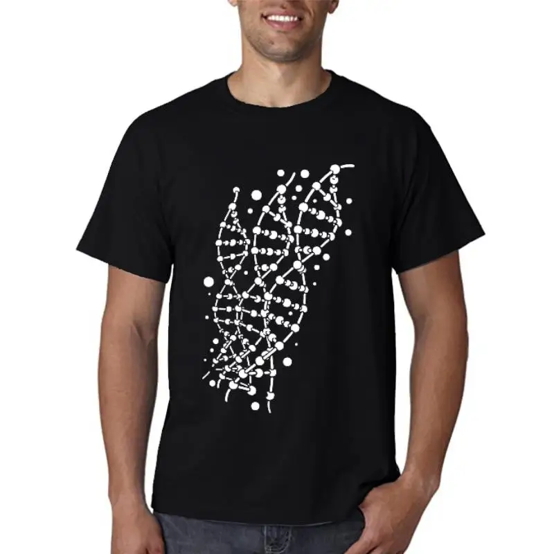 

Повседневная мужская футболка из 100% хлопка с принтом ДНК, крутая Летняя мужская футболка, свободная Мужская футболка с круглым вырезом, мужские футболки