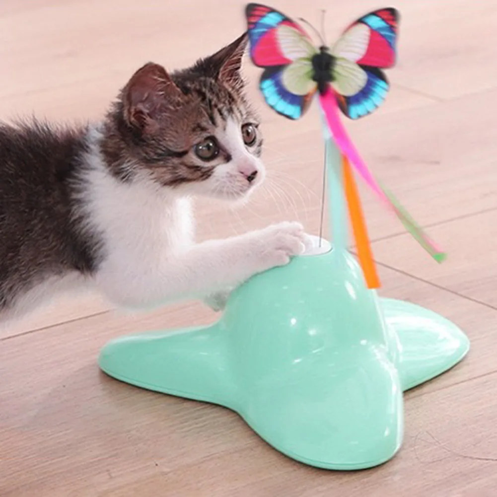 

Toys for cats Automatic Electric Rotating Cat Toy Butterfly Animal Shape Interactive Pet Dog Kitten Funny Interactive Stick