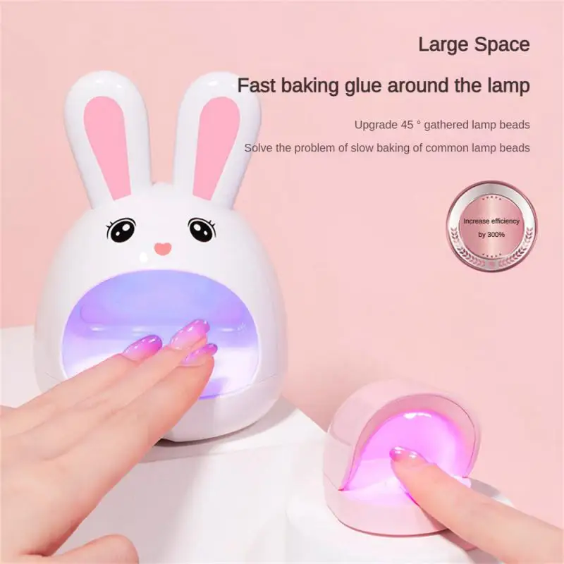 

Nail Art Mini Phototherapy Lamp For Nail Gel Cute Rabbit Small Quick-Drying Led Phototherapy Machine Professional Tool With USB