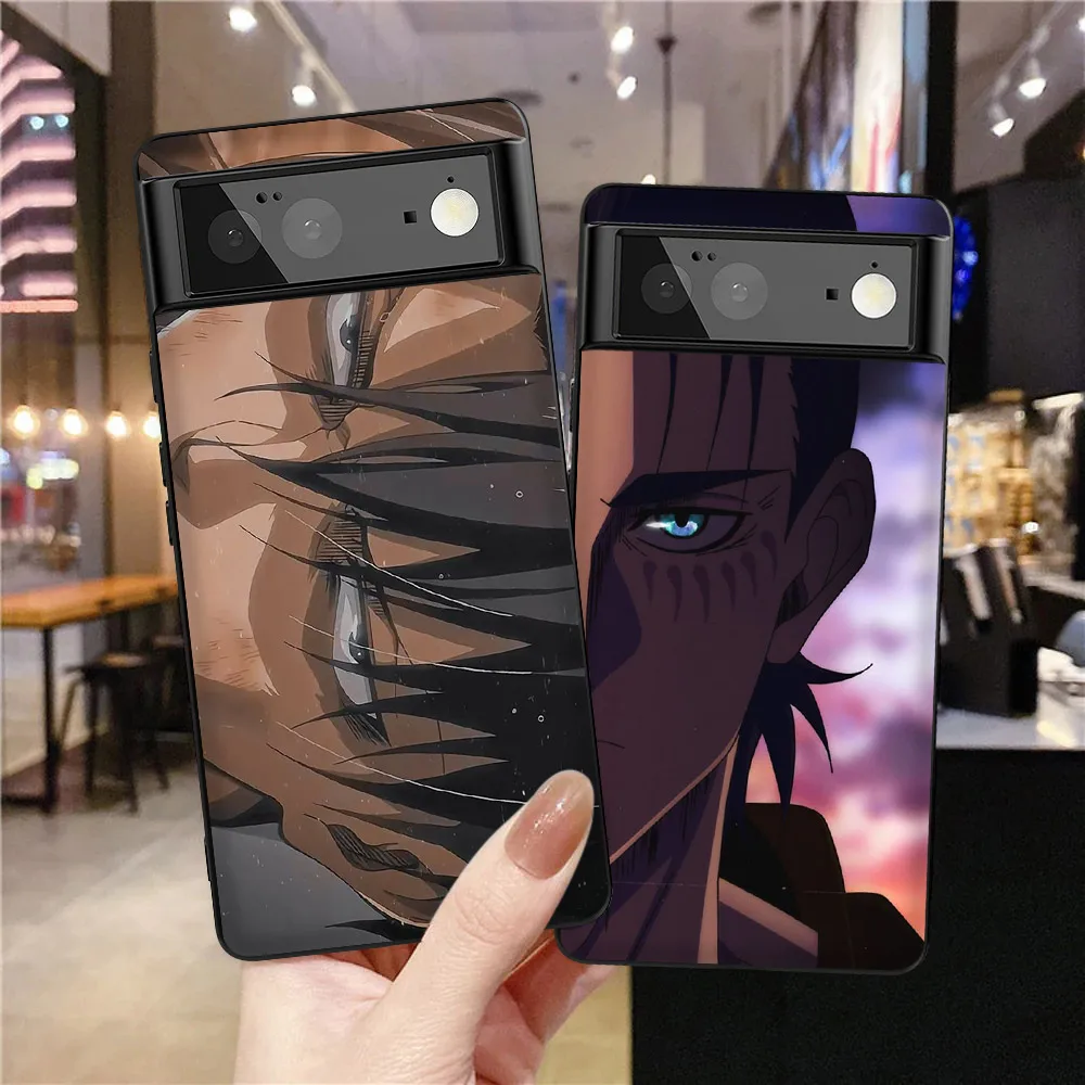 

Anime Phone Case for Google Pixel 6 6Pro 6a Black Back Cover for Google Pixel 2 3 3a 4 4a 5 5a 5G XL Soft TPU Protector Fundas