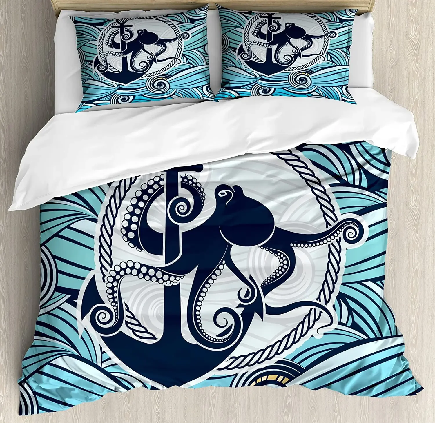 

Octopus Bedding Set For Bedroom Bed Home Symbol of Octopus Against the Background of Styli Duvet Cover Quilt Cover Pillowcase