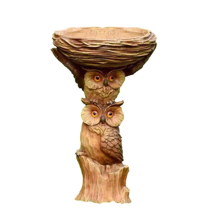

Статуя в виде совы, кормушка для птиц, полимерное украшение, уличная садовая статуя, украшение