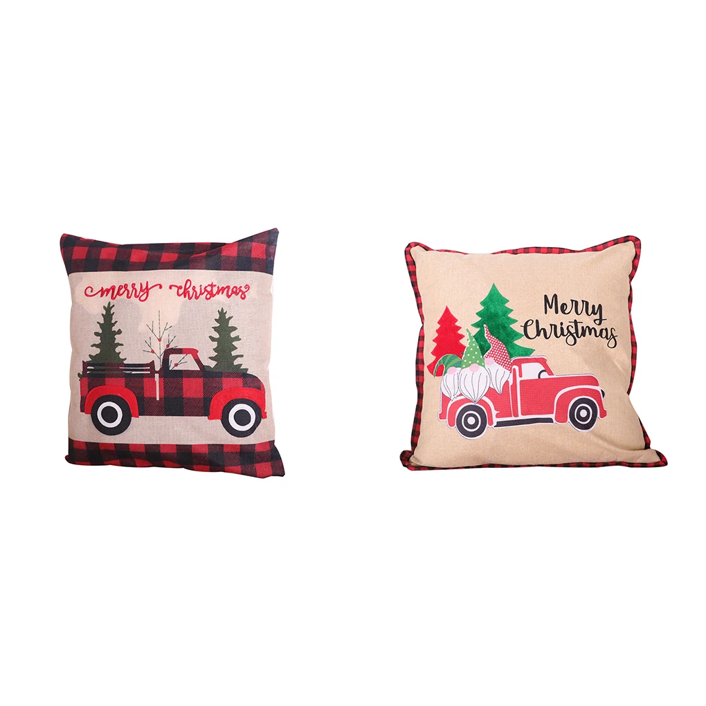 

Рождественская льняная наволочка, праздничное украшение для дивана, кровати, Рождественская тематика, льняная ткань, наволочка, сменный Ти...