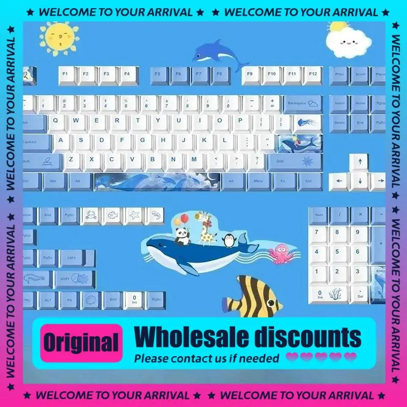 Клавиатура с голубым Китом изготовленная по индивидуальному заказу