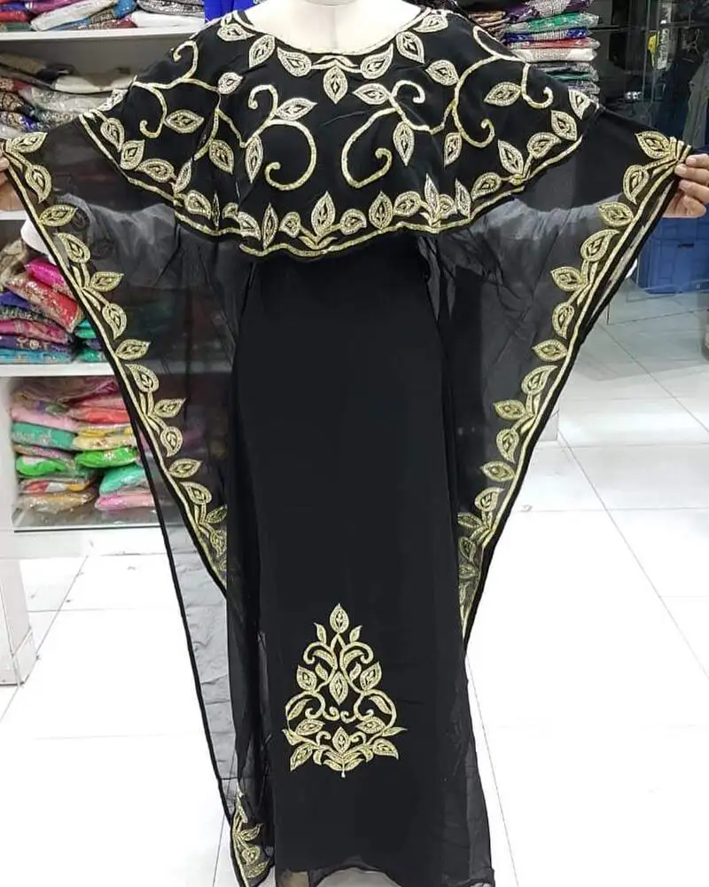 Dubai Moroccan Kaftan Abaya Georgette Dress Jilbab Arabian clothing