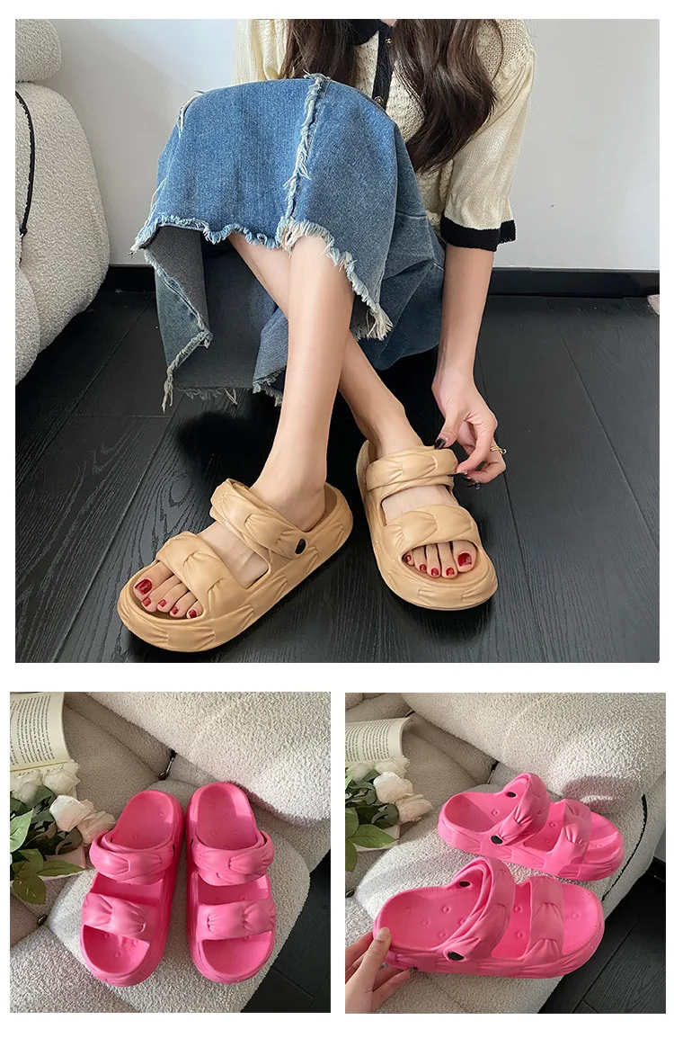 Женские шлепанцы на толстой подошве С Рисунком Клевера