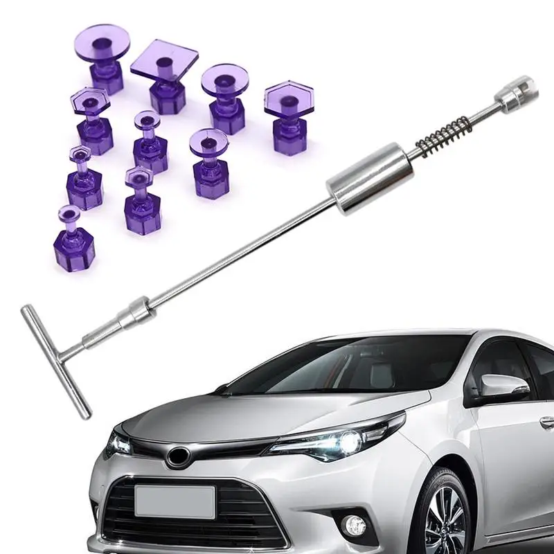 

Dent Puller Universal Car Dent Removal Kit Car T Bar Dent Remove Car Body Repairer With 10 Puller Tabs Vehicle Accessories