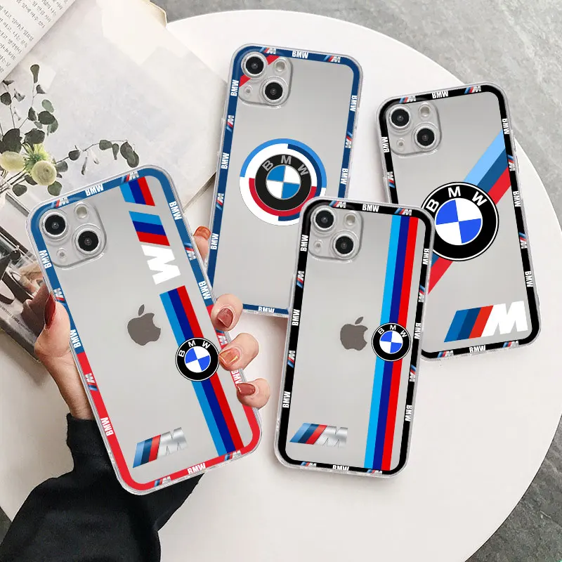 

Fashion Sport Car B-BMW LOGO Soft Silicone Case for iPhone 14 Pro Max 13 12Mini 11 Pro XR XS X 8 7 6 14Plus SE Shell Cover Funda