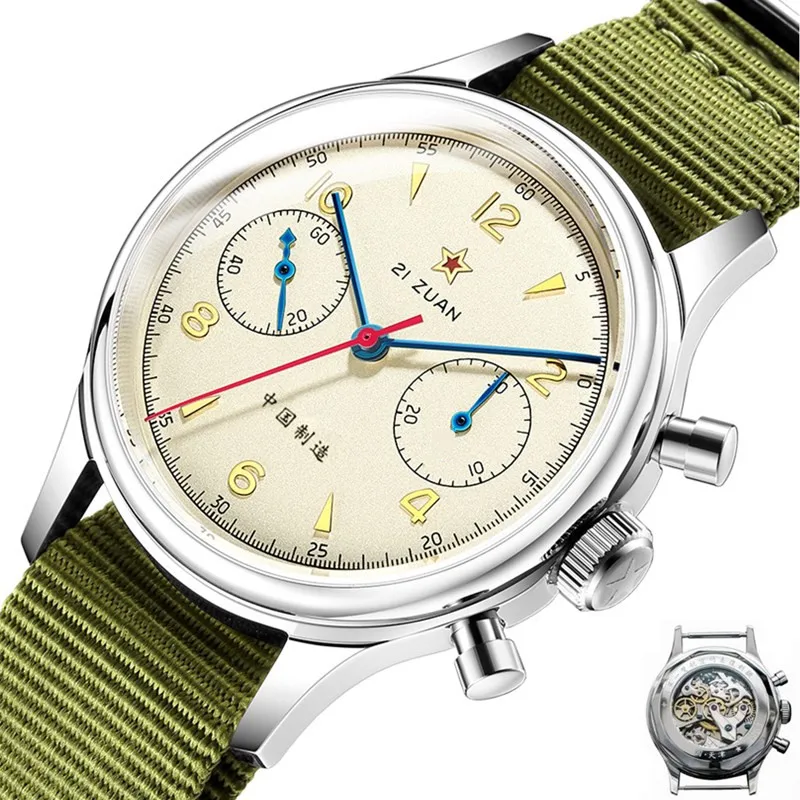 Мужские часы с хронографом Seagull ST1901 Red Star 38/40 мм мужские часы-авиаторы из