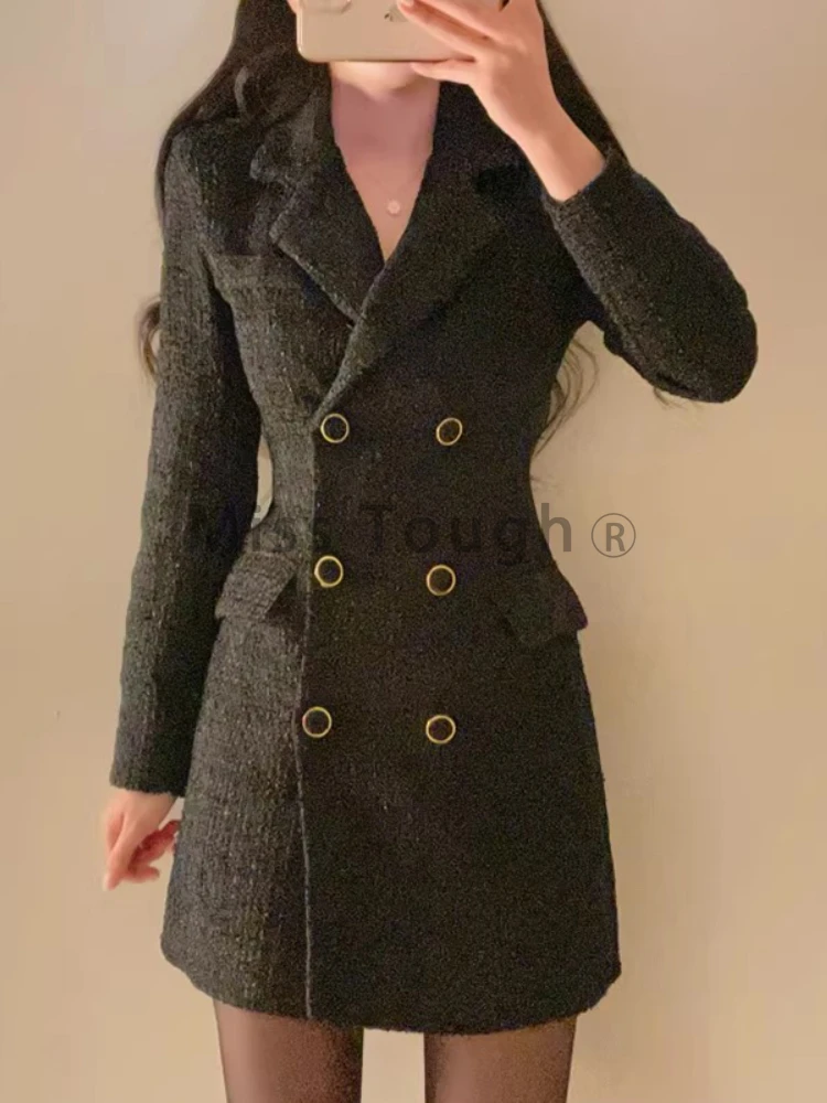 Южная Корея шикарное осеннее темпераментное изящное костюмное платье с