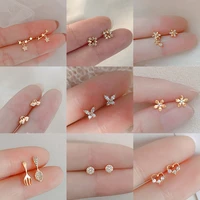 925 silver plating simple mini butterfly earrings for women korean sweet student teen stud earrings jewelry gifes accessories