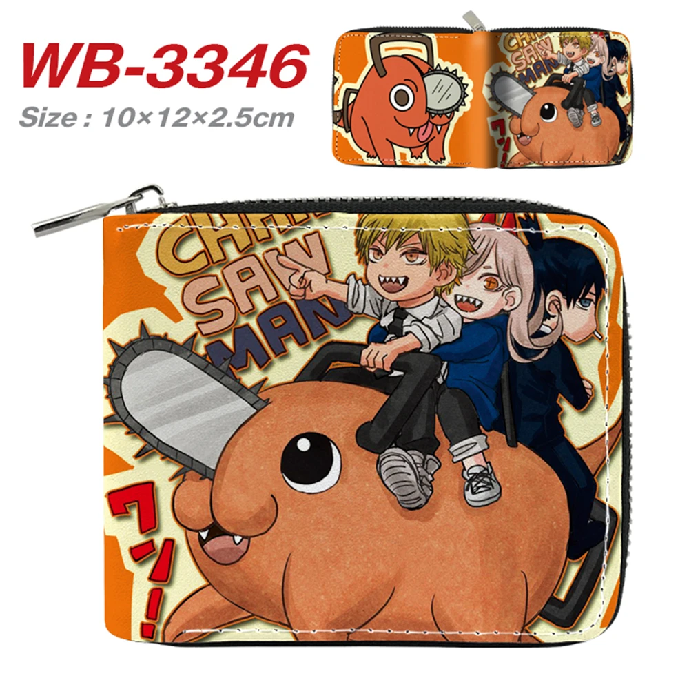 

Anime Chainsaw Man Pu Printing Wallet Coin Pocket Photo Credit Card Holder Teenager Burse Casual Cartoon Zipper Purses Gifts