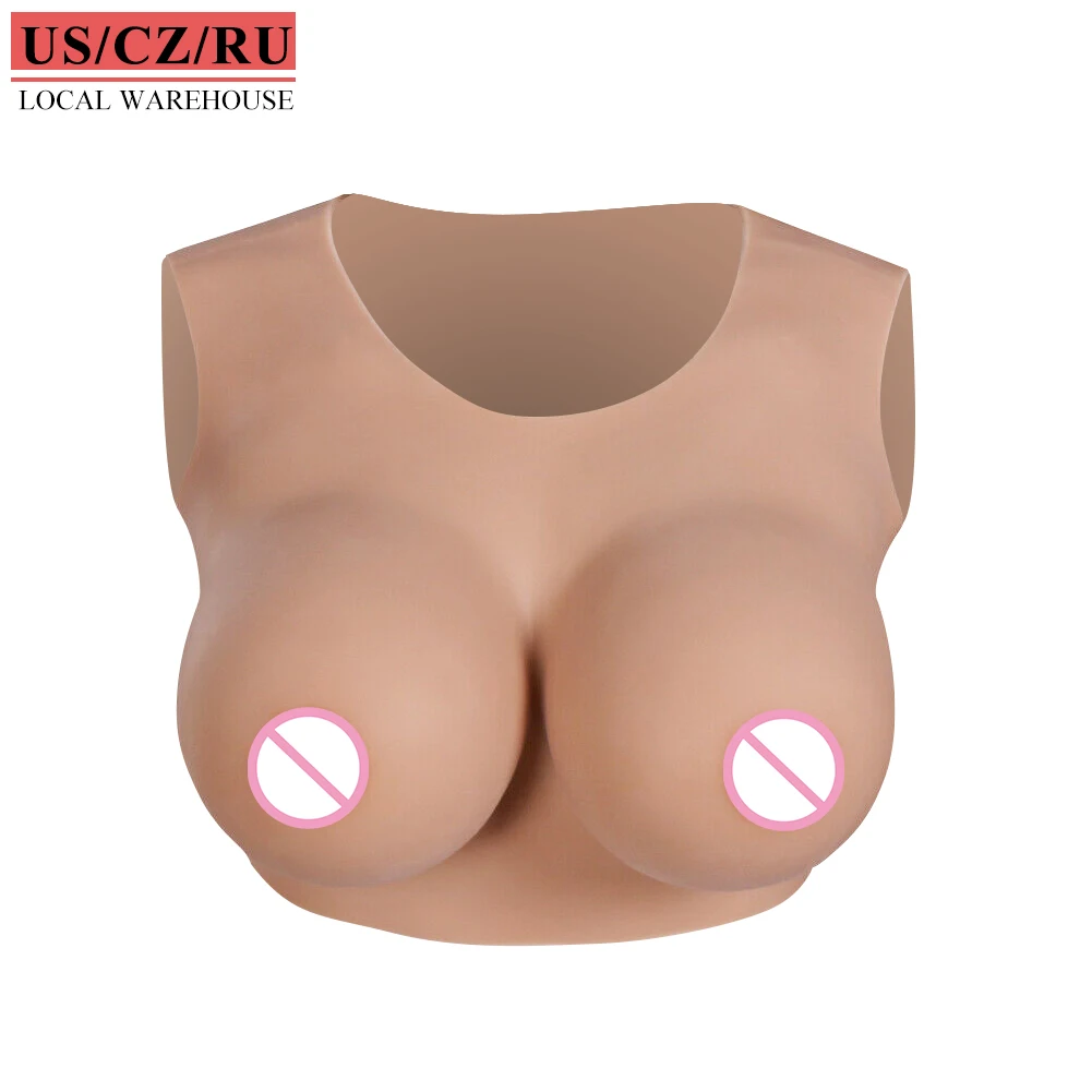 Hollow Back Silicone Breast Forms For Crossdresser Easy Wear Fake Boobs For Transgender Fake Breast Plate Low Collar Boobs