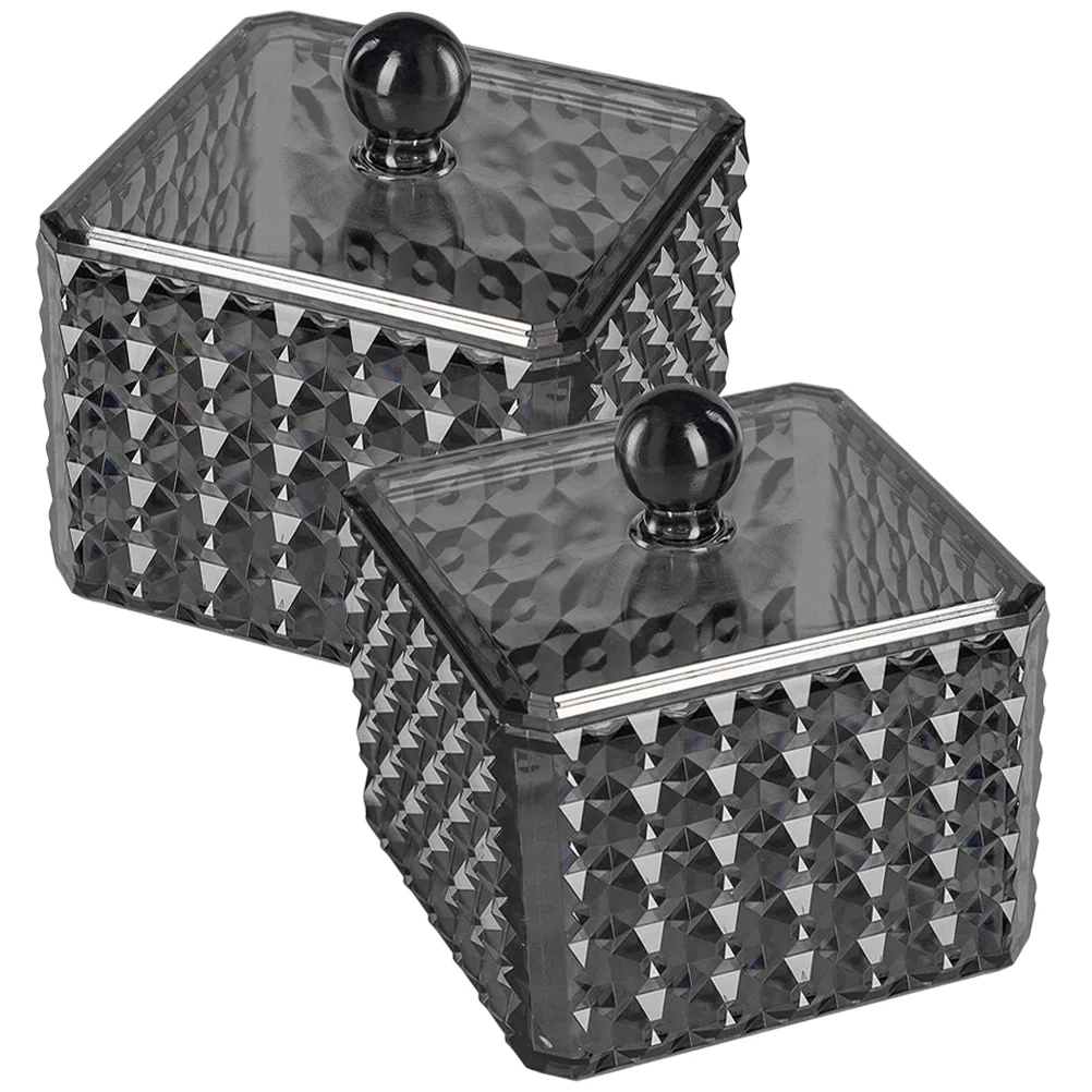 

2 Pcs Dispenser Ornament Storage Box Cotton Pad Holder Swab Case Makeup Vanity Organizer Acrylic Swabs