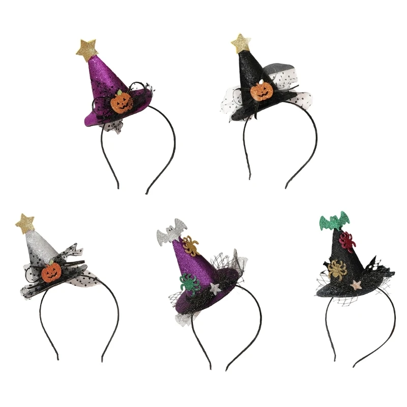 

Star Witch Hat Headband Spiderling Pumpkin Halloween Headdress Hairbands