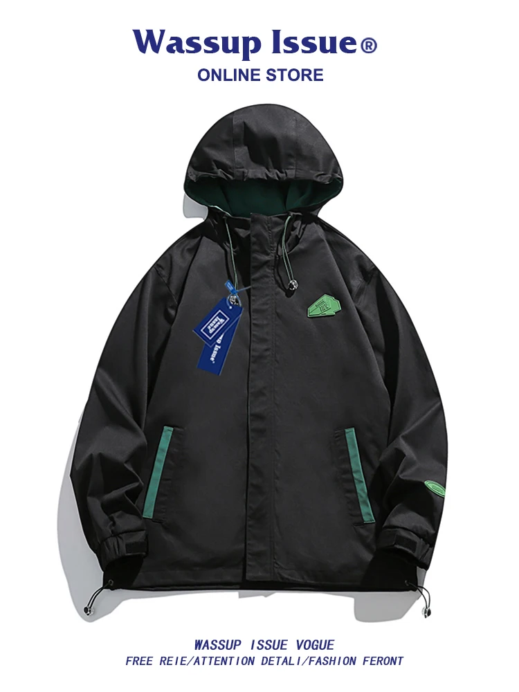 Wassup темы простая однотонная куртка мужская Свободная Повседневная Верхняя