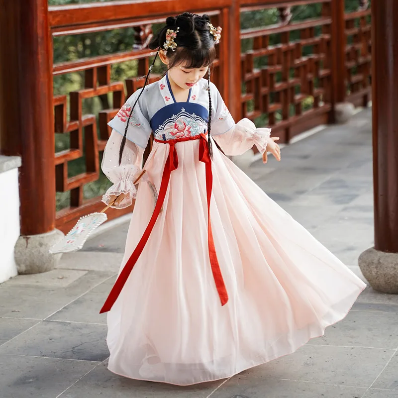 

Женское платье Hanfu с цветочной вышивкой для косплея