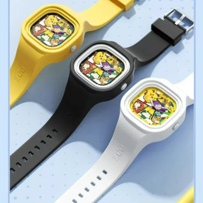 Часы с изображением Покемона Пикачу модные часы рисунком для девочек милые аниме