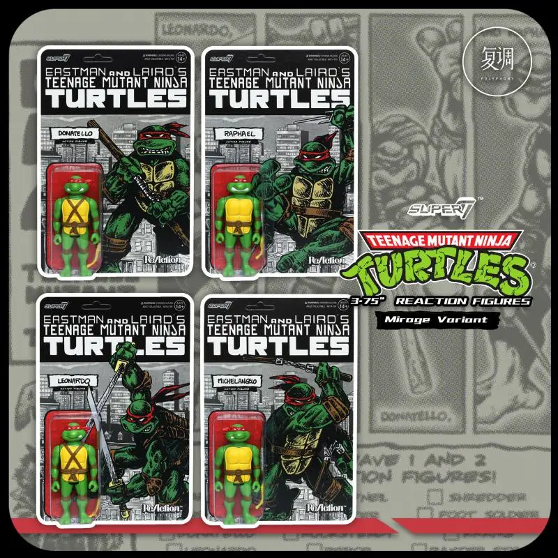 

In Stock Super7 Teenage Mutant Ninja Turtles 1984 Movies and Tv Hang card Toy Action Figures Toys For Children Gift
