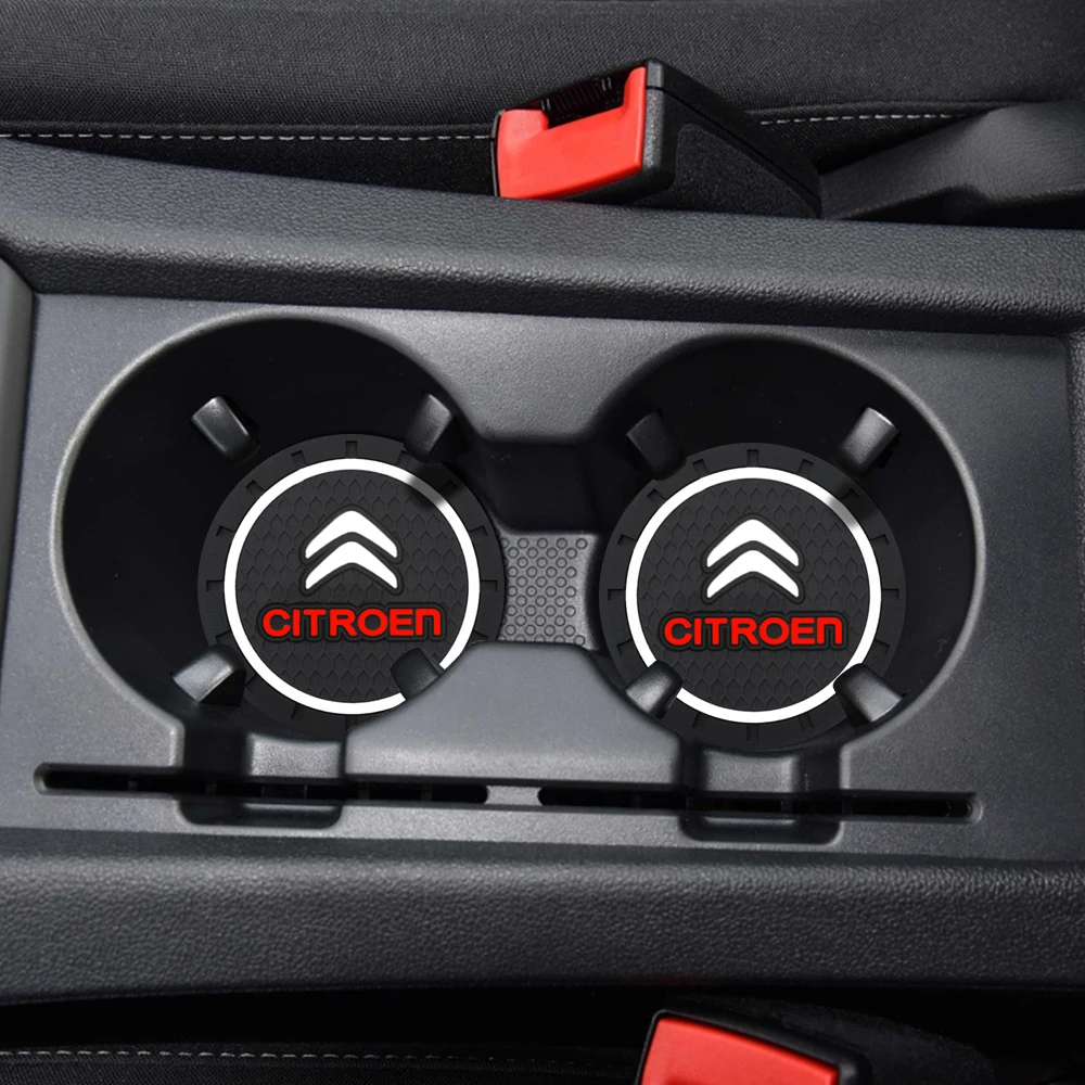 

2pcs Car Decoration New Accessories Car Coaster Water Cup Slot Fit For Citroen C4 C1 C2 C3 C5 Berlingo C-Elysee C4-Picasso New