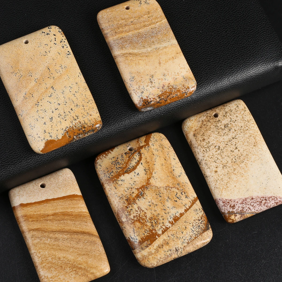 

Natural Stone Pendants Rectangle Polished Semi-Precious Stone for Jewelry Making Diy Women Necklace Earrings Gifts