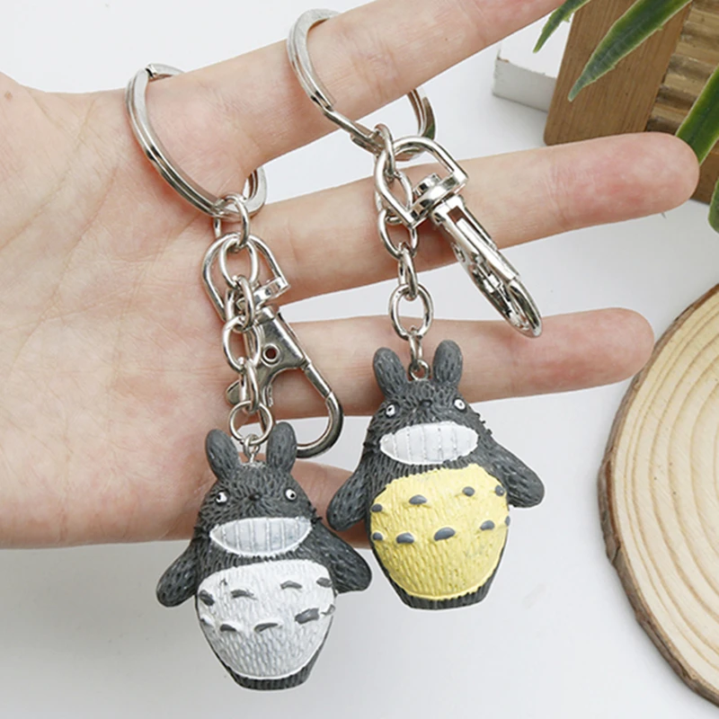 

Cute Totoros Animal Key Ring Keyring for Men or Women Keychain Anime Trinket Metal Key Chains Car Bag Pendent Charm Accessory