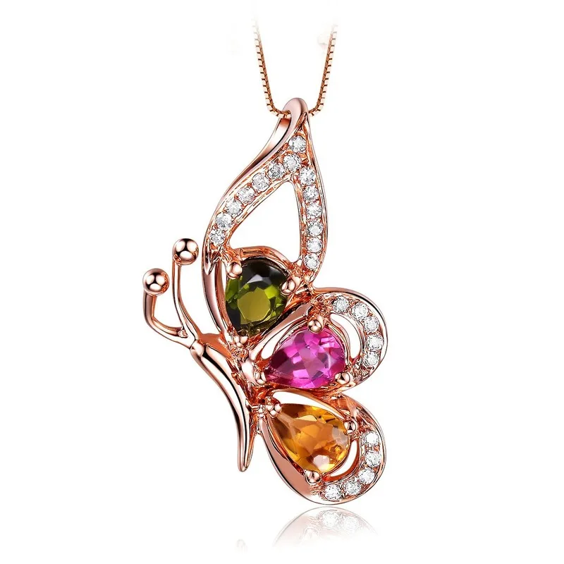 

LOYE New AAA Zircon Butterfly Necklace Pendants Colorful Crystal Pendants for Women Girl Wedding Engagement Diy Jewelry