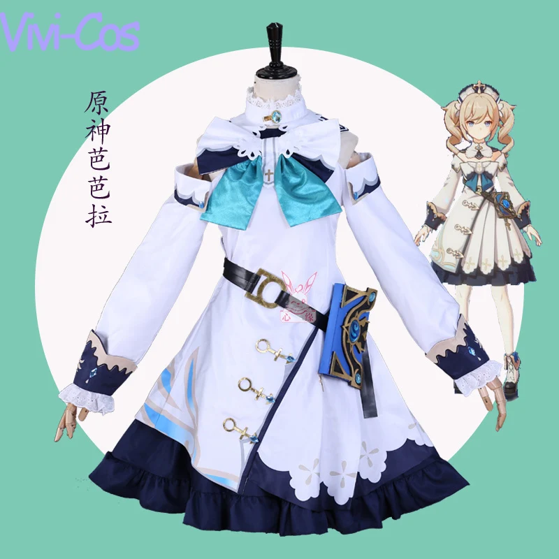 

Vivi-Cos игра геншин ударная Барбара милое великолепное платье косплей Женский костюм Хэллоуин ролевая игра для вечерние ринки новый цвет