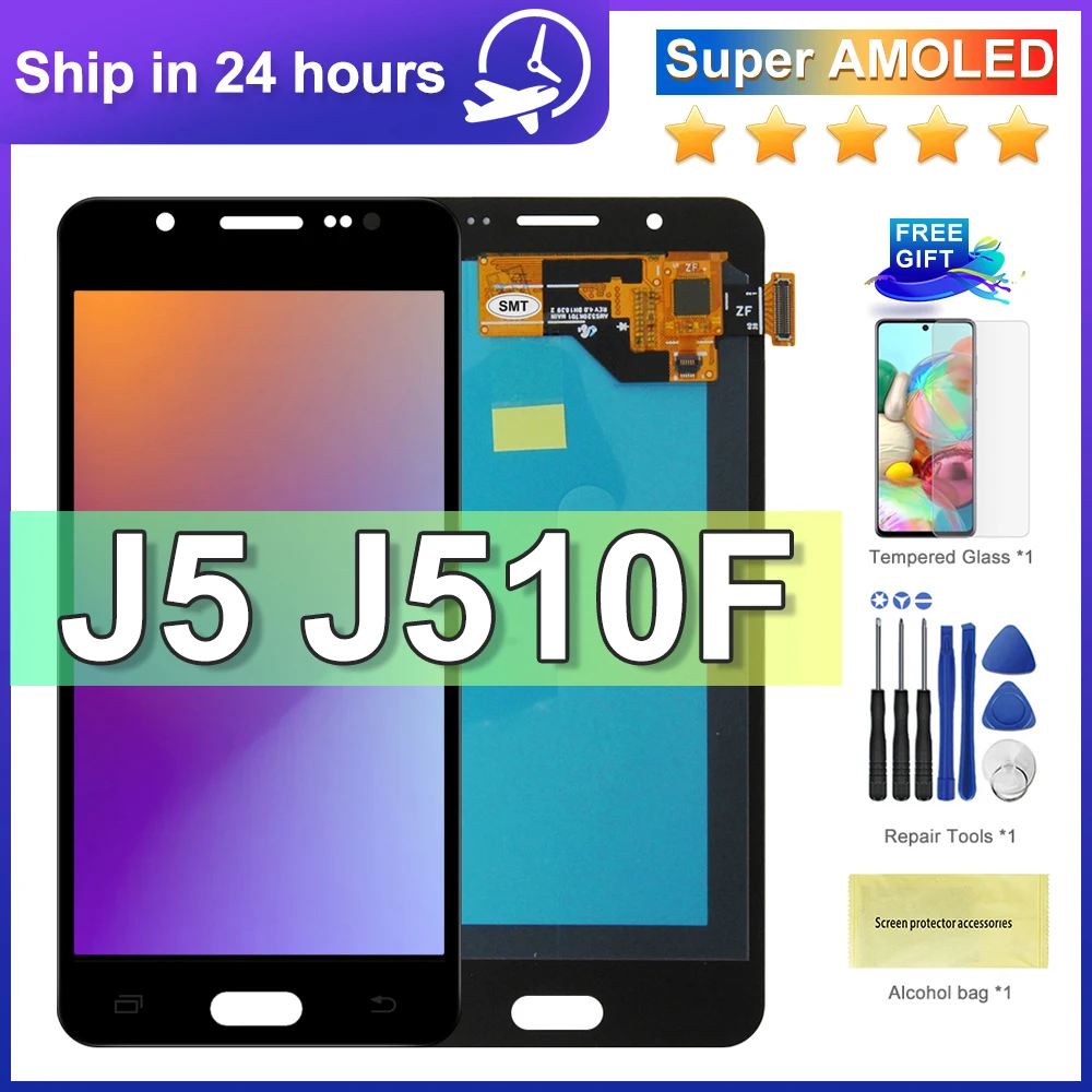 ЖК-дисплей 5,2 'Super AMOLED для Samsung Galaxy J5 2016 J510, дигитайзер сенсорного экрана в сборе для J510FN J510F J510G J510M ЖК-дисплей 5,2 'Super AMOLED для Samsung Galaxy J5 2016 J510, дигитайзер сенсорного экрана в сборе для J510FN J510F J510G J510M