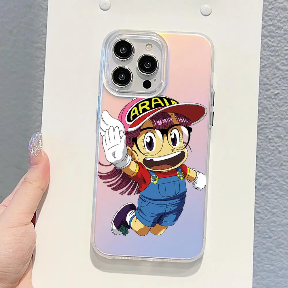 Фото Чехол для телефона Dr Slump Arale Anime с лазерным градиентом для iPhone 17 Pro Max 16 15 14 13 12 11 Pro Max 17Air, ударопрочный защитный чехол. №2