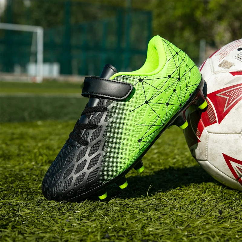 Original Soccer Shoes For Kids Outdoor Durable Children Football Shoes Turf Futsal Soccer Cleats Boys Long Spikes Sneakers Girl