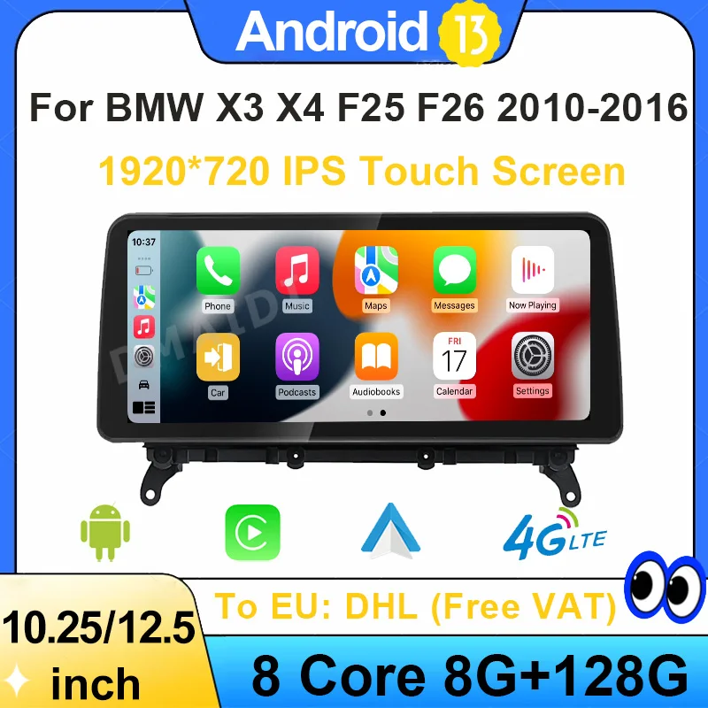 

GPS Navigation Factory Price ID8 12.5" Android13 Car Multimedia For BMW X3 F25 X4 F26 Car Video Players Bluetooth Carplay Screen