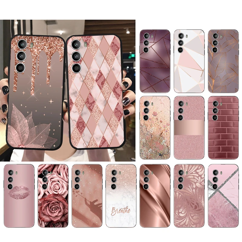 

Phone Case for Motorola G72 G13 G32 G53 G51 G71 G31 G41 G22 G60 G52 G200 GStylus G30 G10 G20 G50 G Pure Rose Gold Case