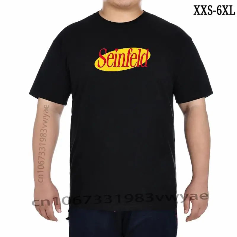 

Футболка мужская с логотипом Seinfeld, повседневная короткая тенниска с круглым вырезом, индивидуальная недорогая смешная рубашка для взрослых, хлопковая майка черного цвета