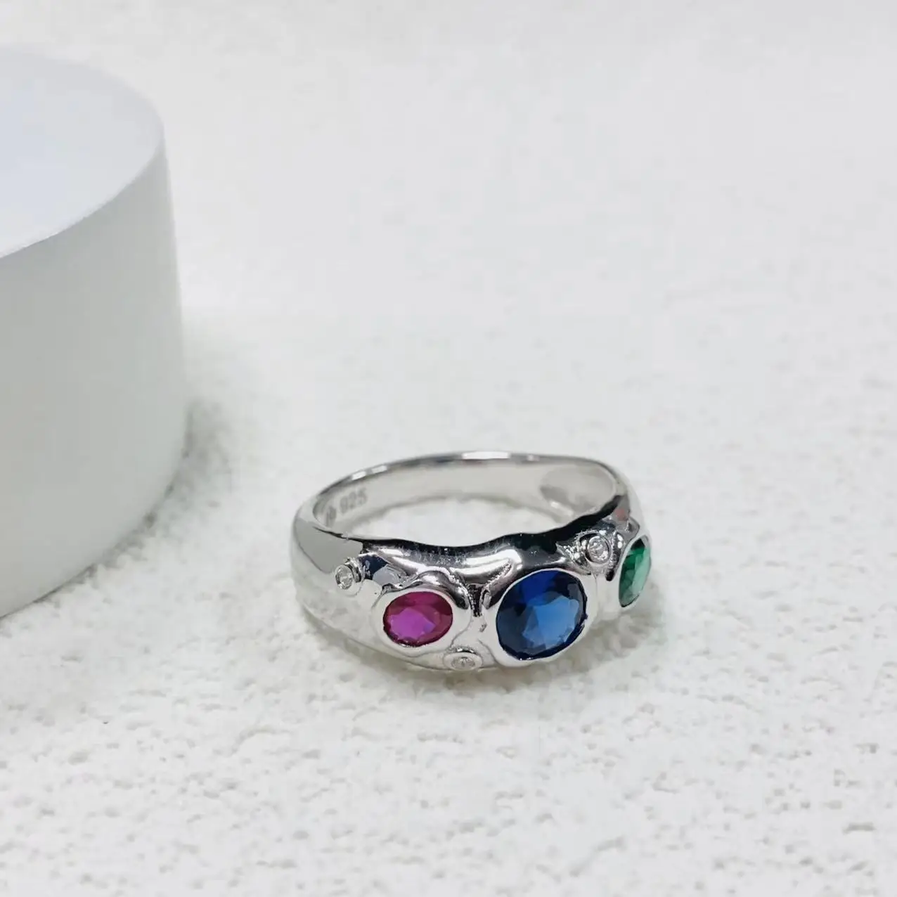 S925 Серебряное инкрустированное кольцо с драгоценным камнем циркониевые кольца