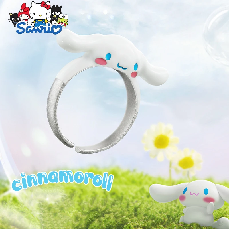 

Sanrio Cinnamoroll Ring Cute Kawaii Anime Cartoon Student Finger Accessories Adjustable Hand Decoration Birthday Toys Girls Gift